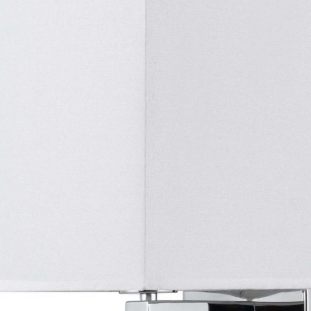 12 Inch Modern Wall Lamp with Fabric Shade, On Off Rocker Switch, White By Casagear Home