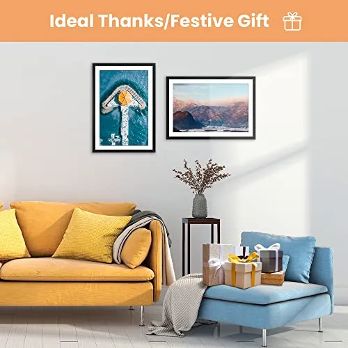 12x12 Picture Frame, Display Pictures 8x8 with Mat or 12x12 Without Mat, Wall Hanging