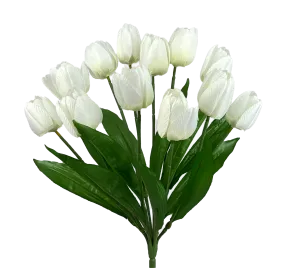 17" Cream Tulip Bush with 12 Stems 63338CM