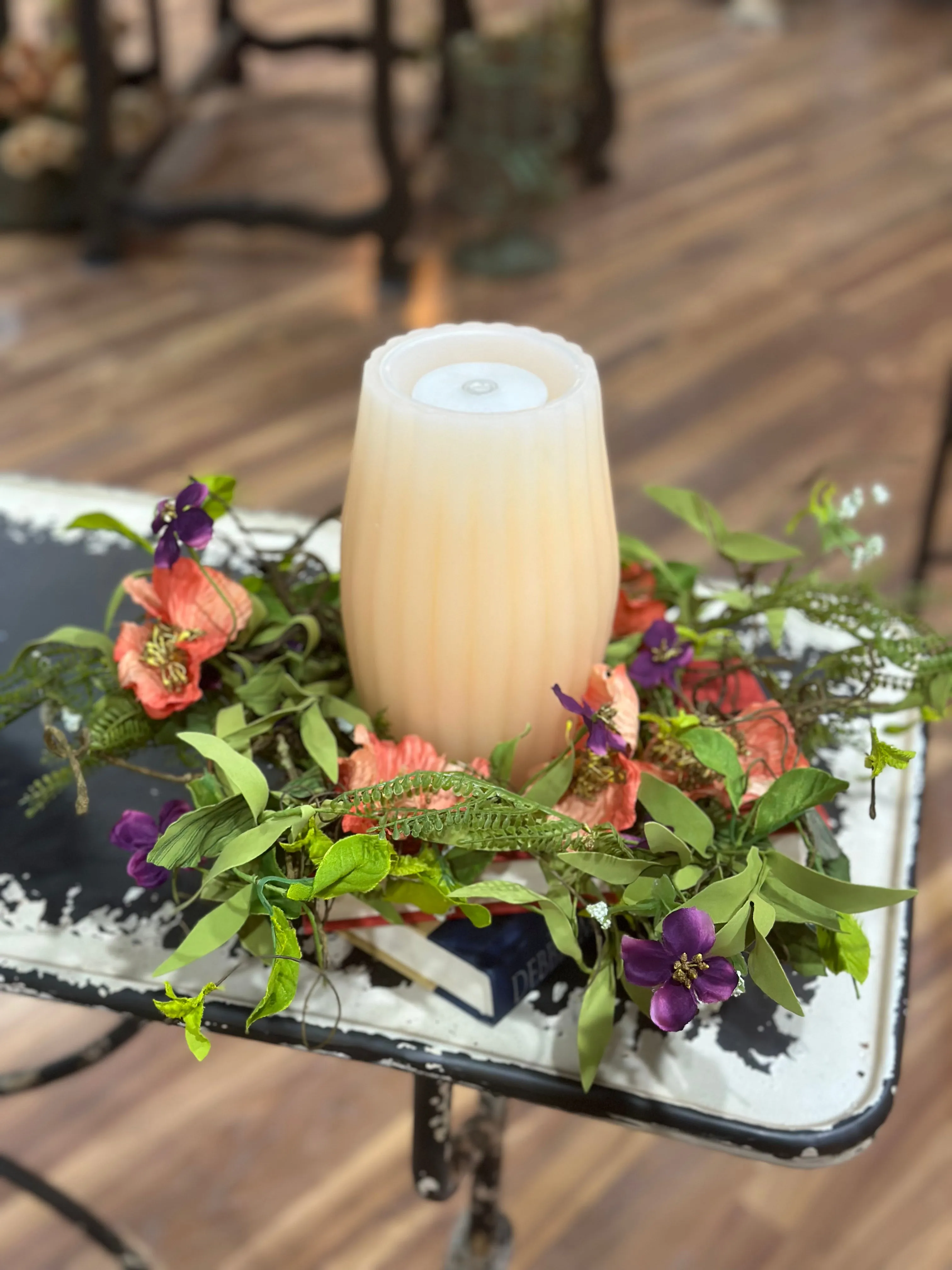18" Zesting and Poppin' Small Wreath/ Candle Ring