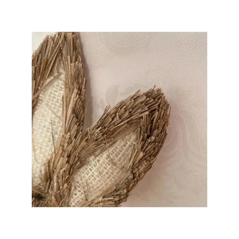 2 Pcs 35cm Handmade Straw Rabbit Straw Bunny for Easter Day Artificial Animal Home Furnishing Shop Decoration, Combo 2