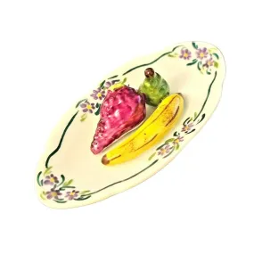 3 Pieces Fruit on Plate platter