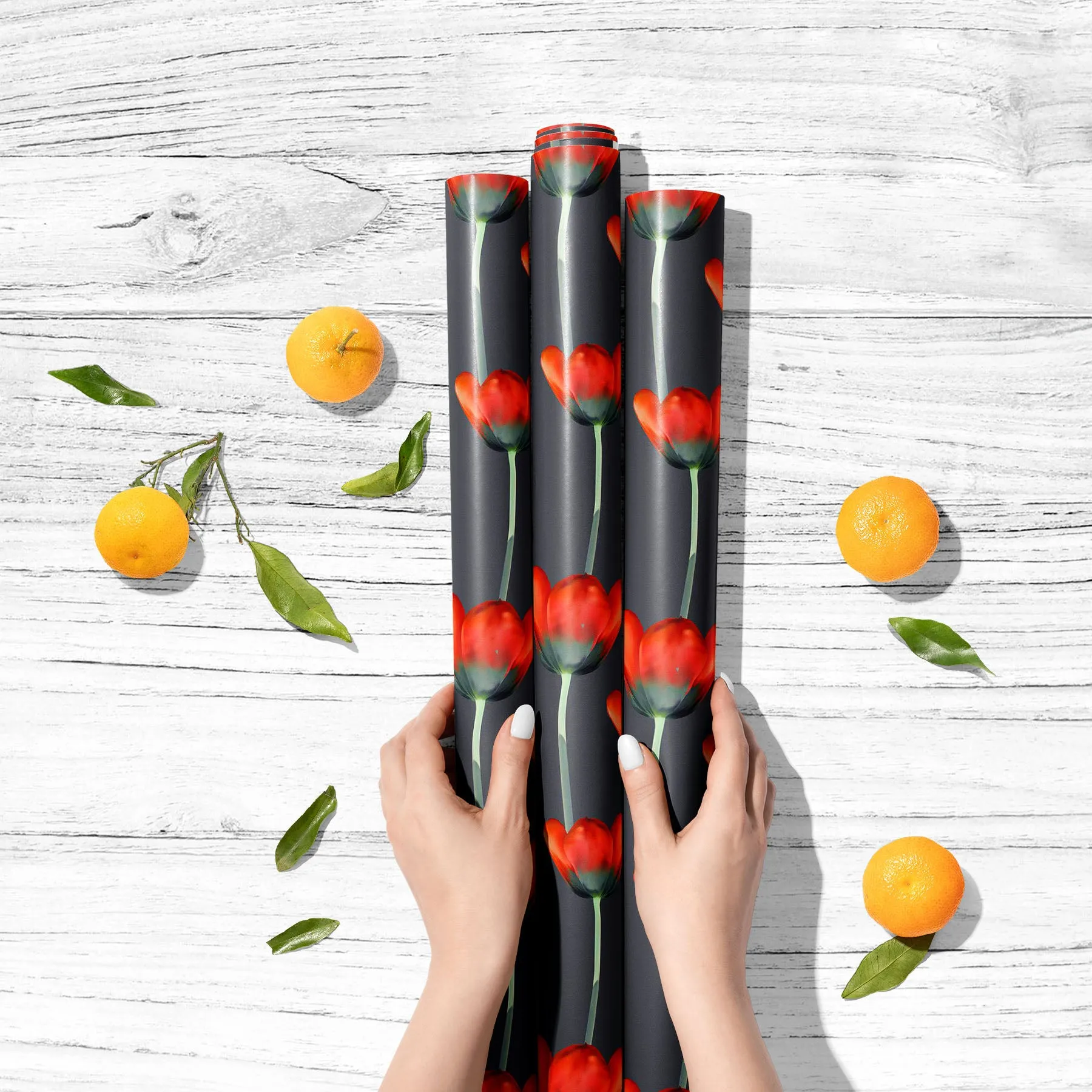 3D Tulips Pattern D2 Art & Craft Gift Wrapping Paper
