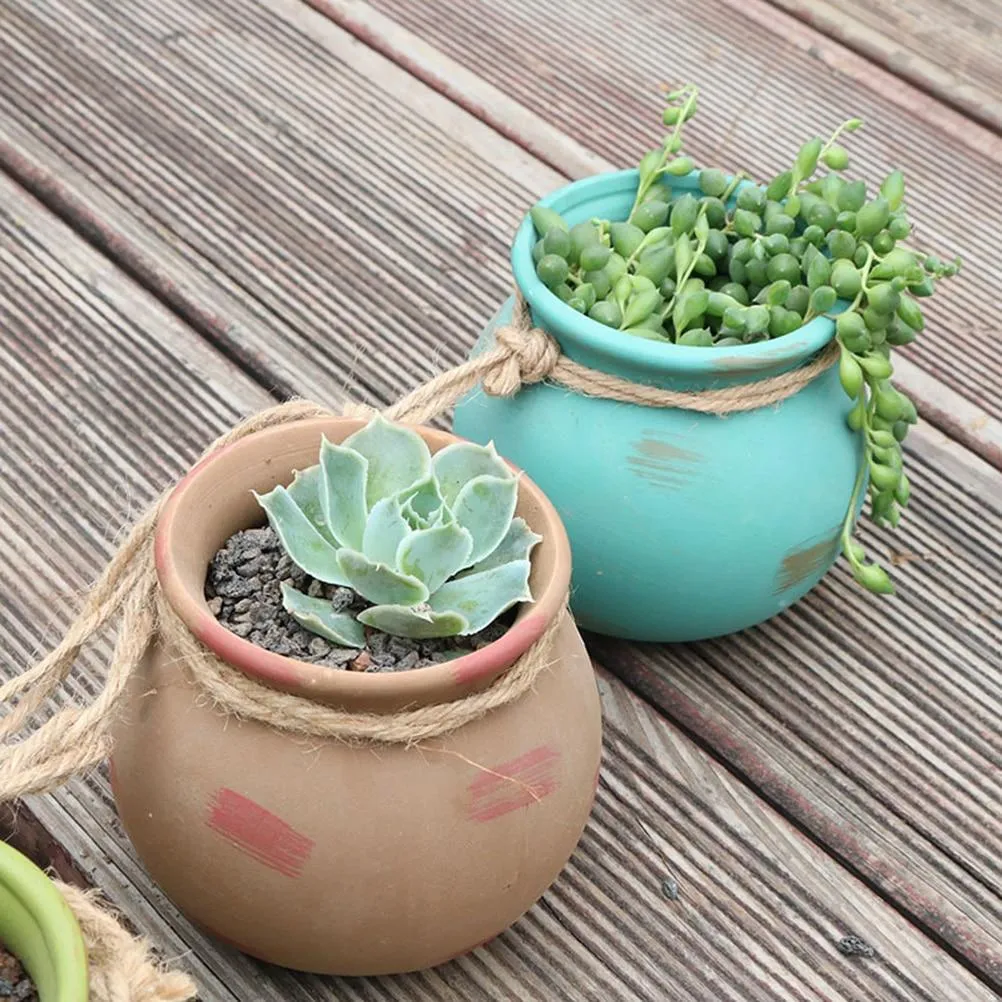 4 Piece Ceramic Wall Mount Planter Pot