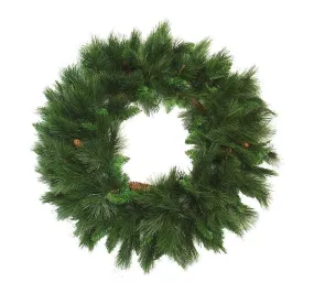 48" Mixed Long Needle Pine Artificial Christmas Wreath with Pine Cones - Unlit