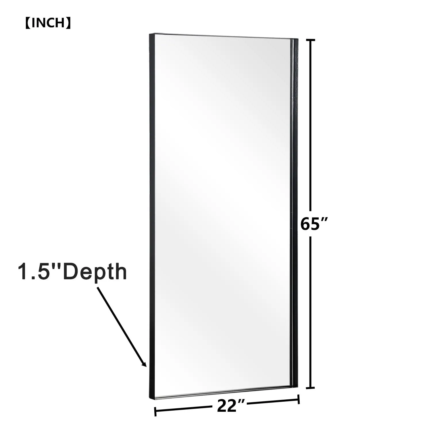 65" x 22" Iron Framed Full-Length Mirror