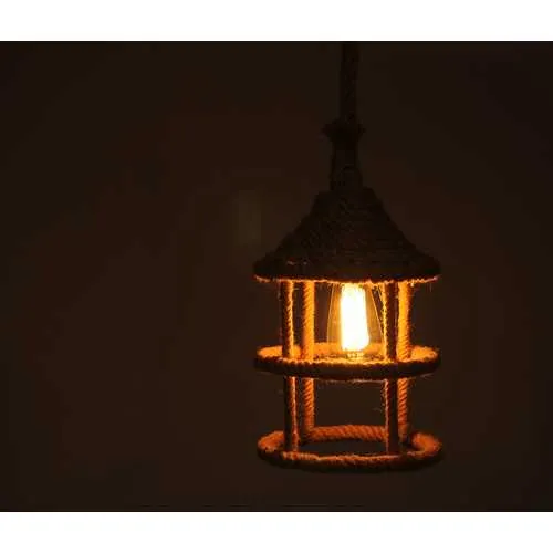 8.5" x 8.5" x 47" Rope - Pendant Lamp