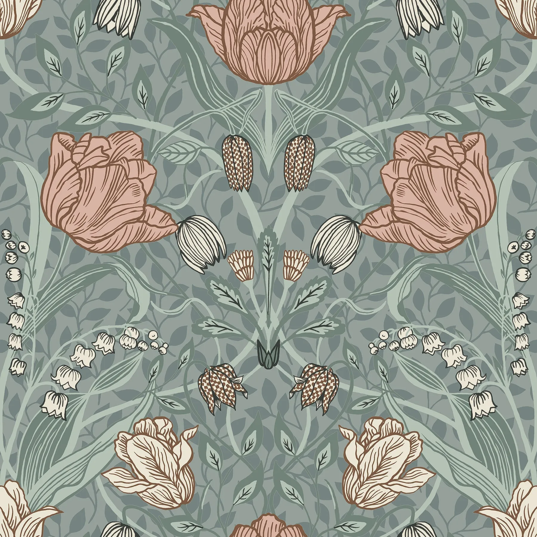 A-Street Prints 4080-33010 Fillippa Sage Tulip Wallpaper