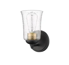 Abilene Wall Sconce - Matte Black - Clear Chiseled Glass - 6in. Extension - E26 Medium Base