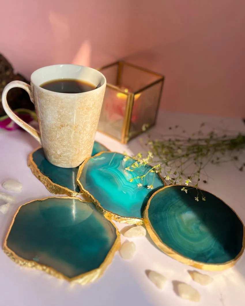 Aesthetic Brazilian Agate Stone Coasters | Multiple Colors | Set Of 4 | 4 inches