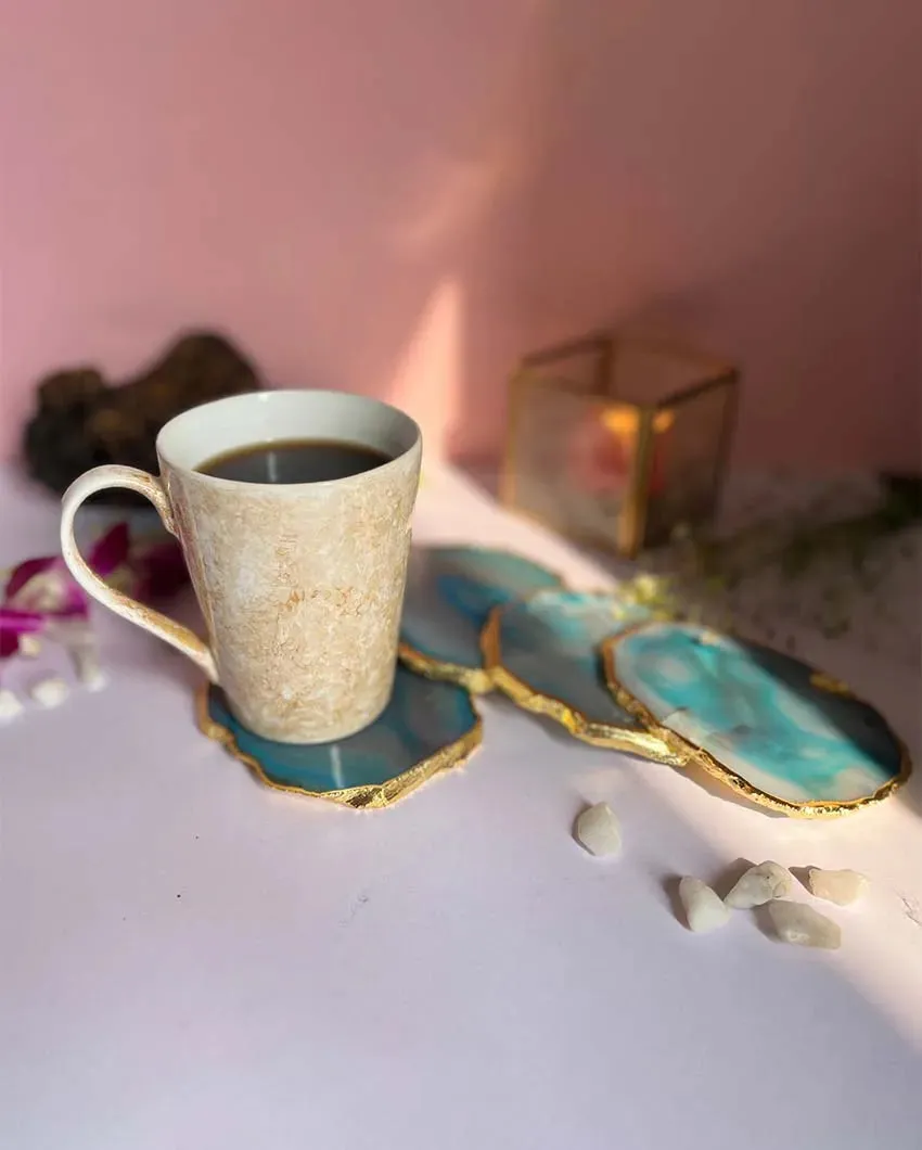 Aesthetic Brazilian Agate Stone Coasters | Multiple Colors | Set Of 4 | 4 inches