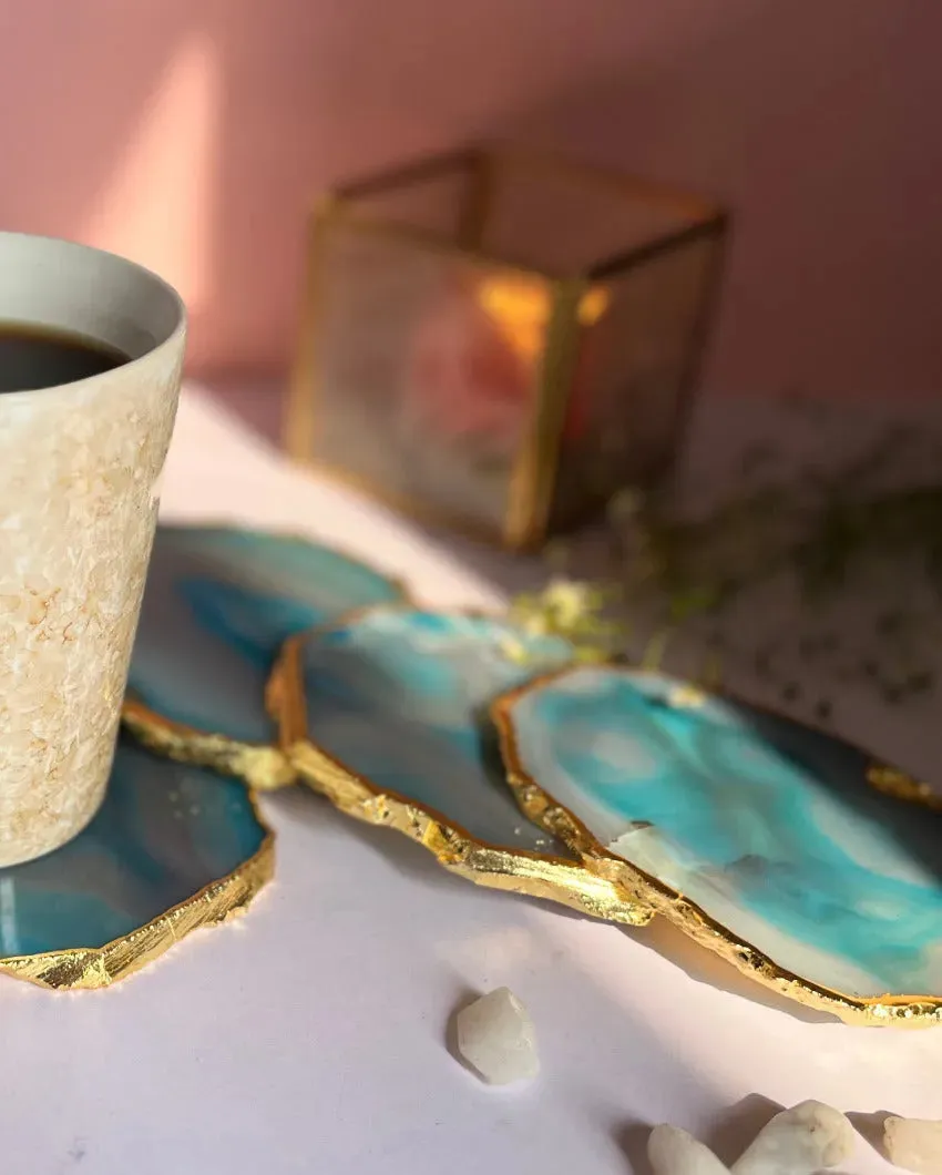 Aesthetic Brazilian Agate Stone Coasters | Multiple Colors | Set Of 4 | 4 inches