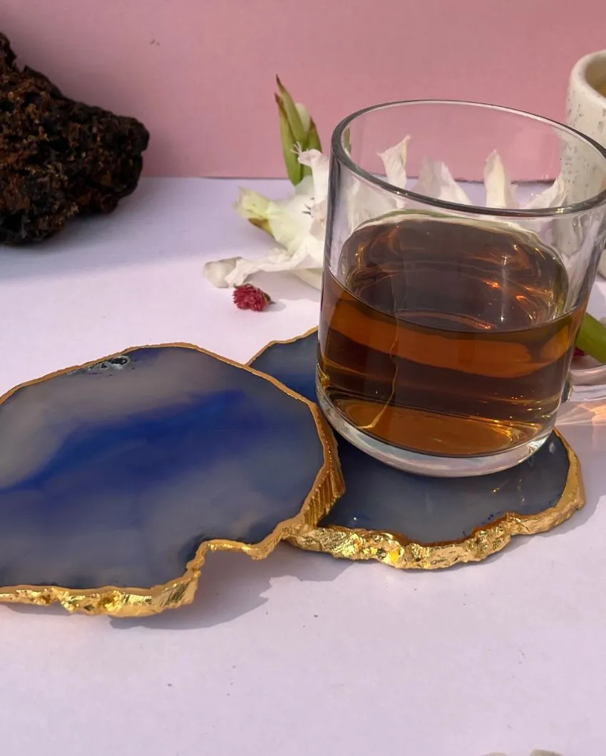 Aesthetic Brazilian Agate Stone Coasters | Multiple Colors | Set Of 4 | 4 inches