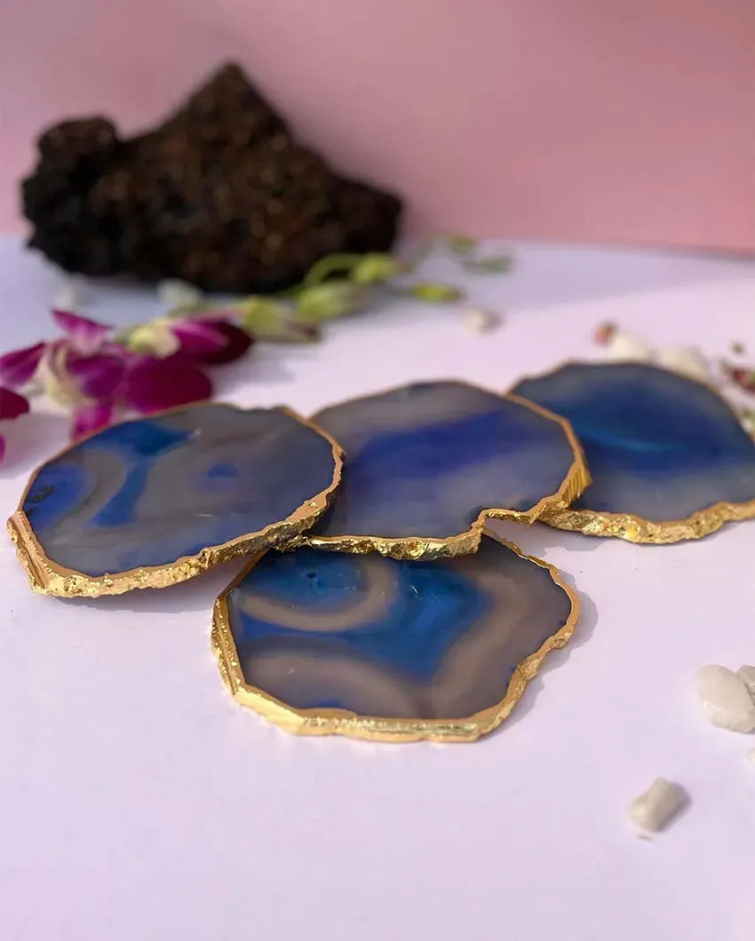 Aesthetic Brazilian Agate Stone Coasters | Multiple Colors | Set Of 4 | 4 inches