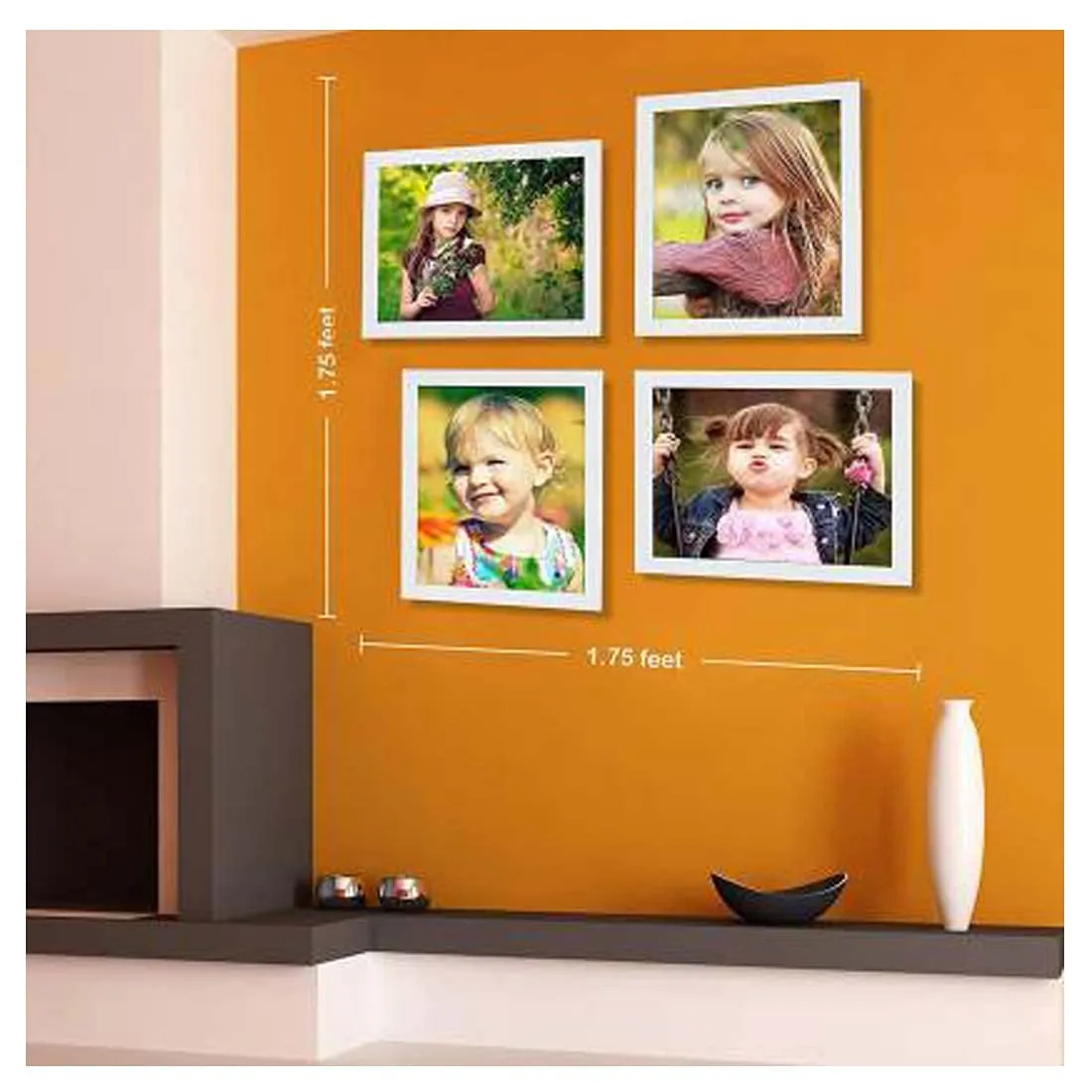 AG Crafts� Photo Frame Wood Photo Frame (White, 4 Photos) (White)