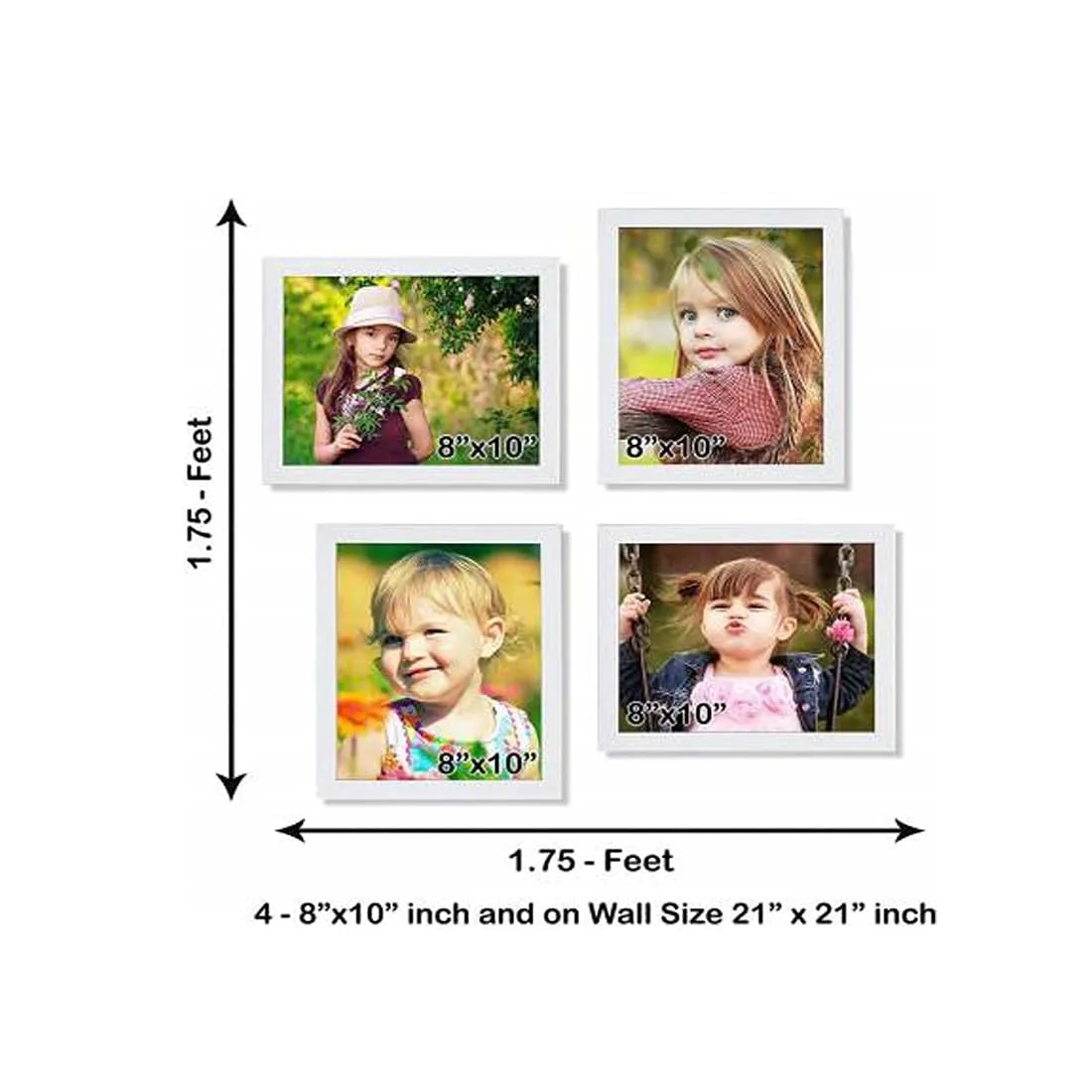 AG Crafts� Photo Frame Wood Photo Frame (White, 4 Photos) (White)