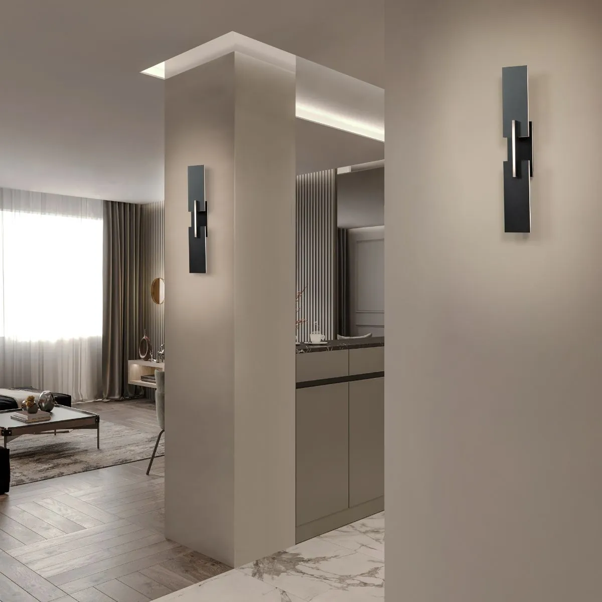 Amari 22 in. LED Wall Sconce Black finish