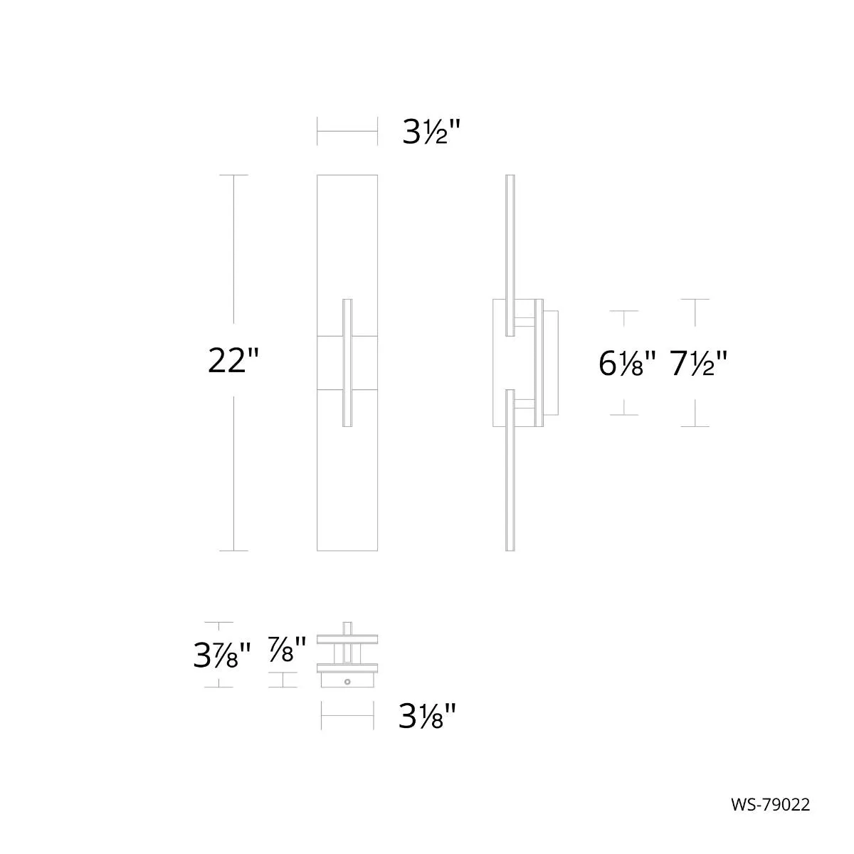 Amari 22 in. LED Wall Sconce Black finish