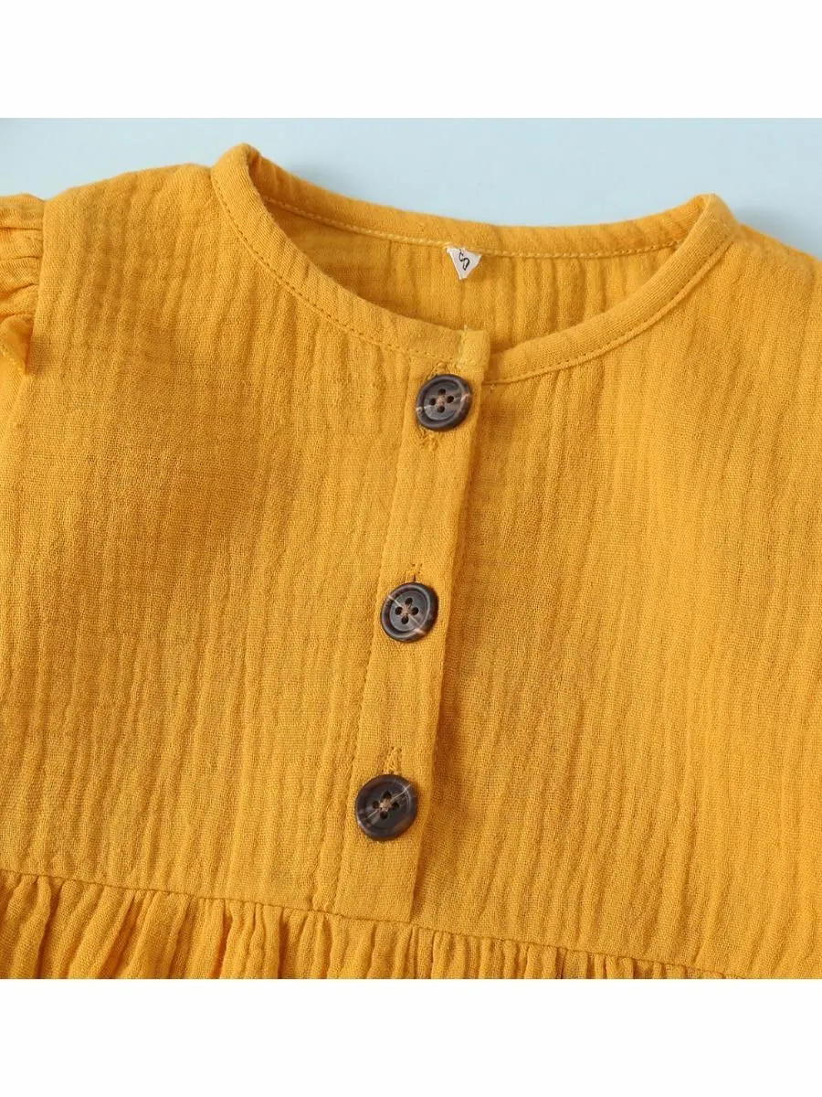 Baby Solid Color Ruffle Sleeve Bodysuit