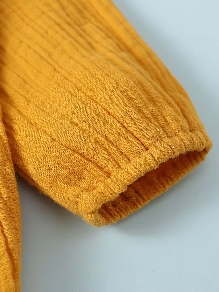 Baby Solid Color Ruffle Sleeve Bodysuit