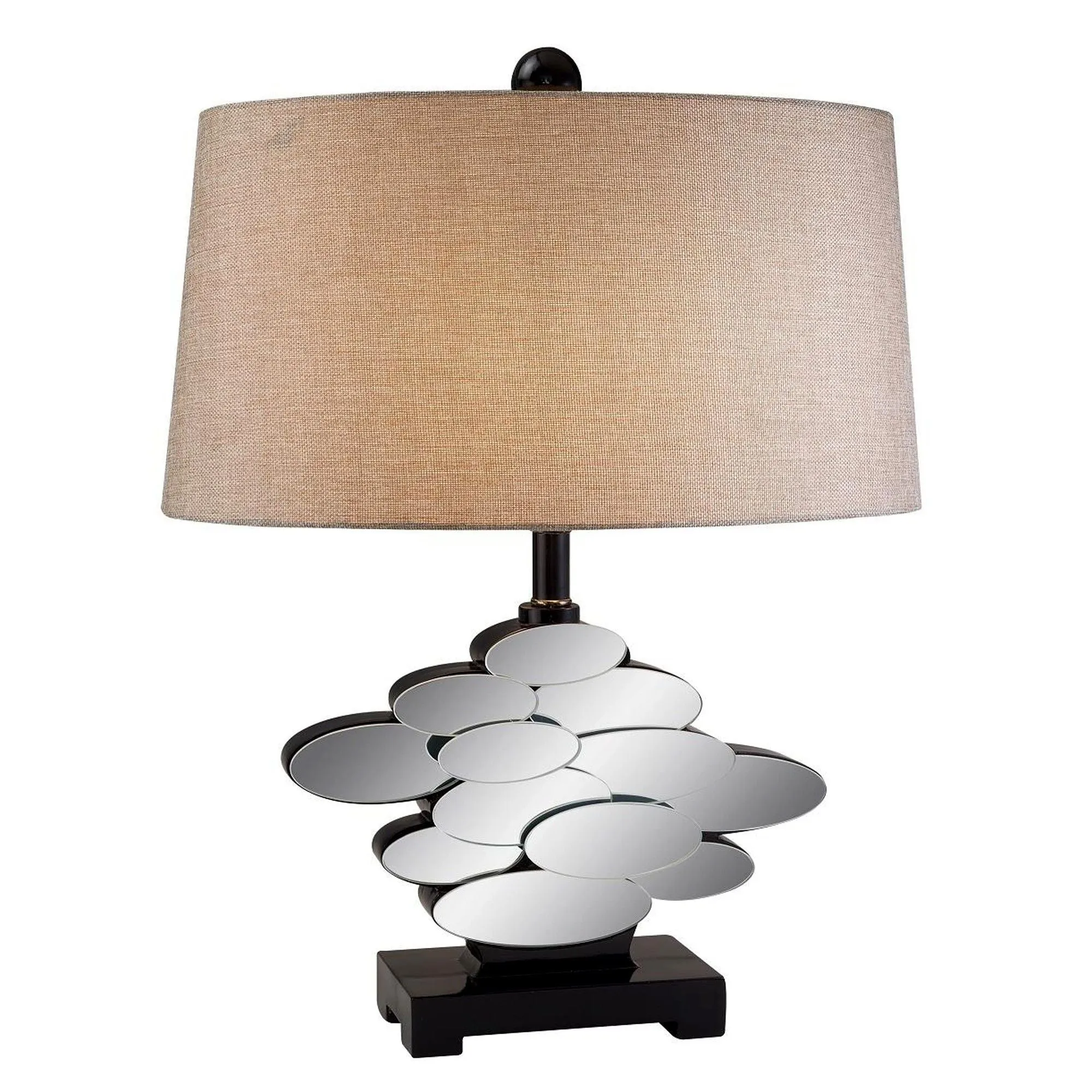 Beautiful Table Lamp With Glass Accents - Bronze / Beige