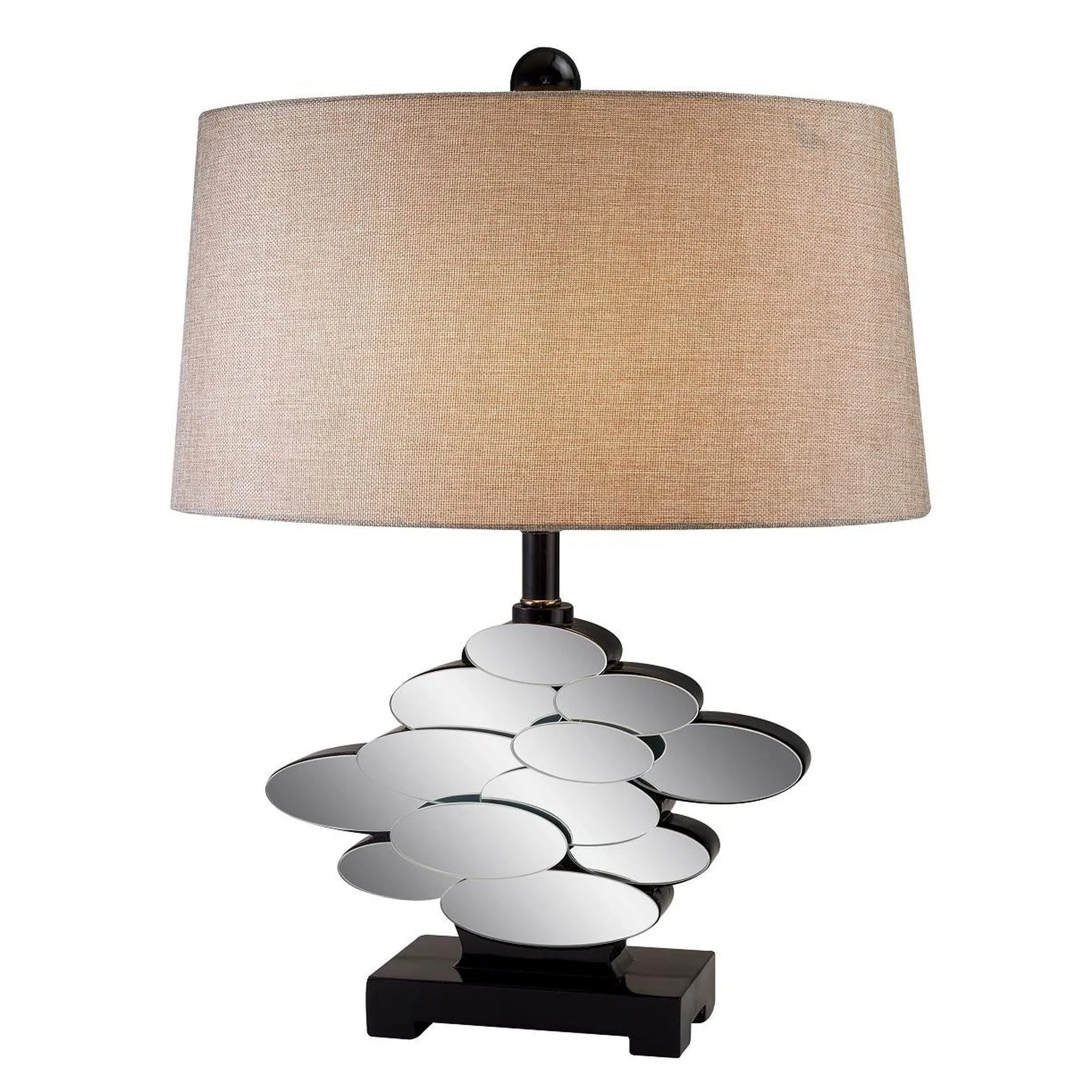 Beautiful Table Lamp With Glass Accents - Bronze / Beige