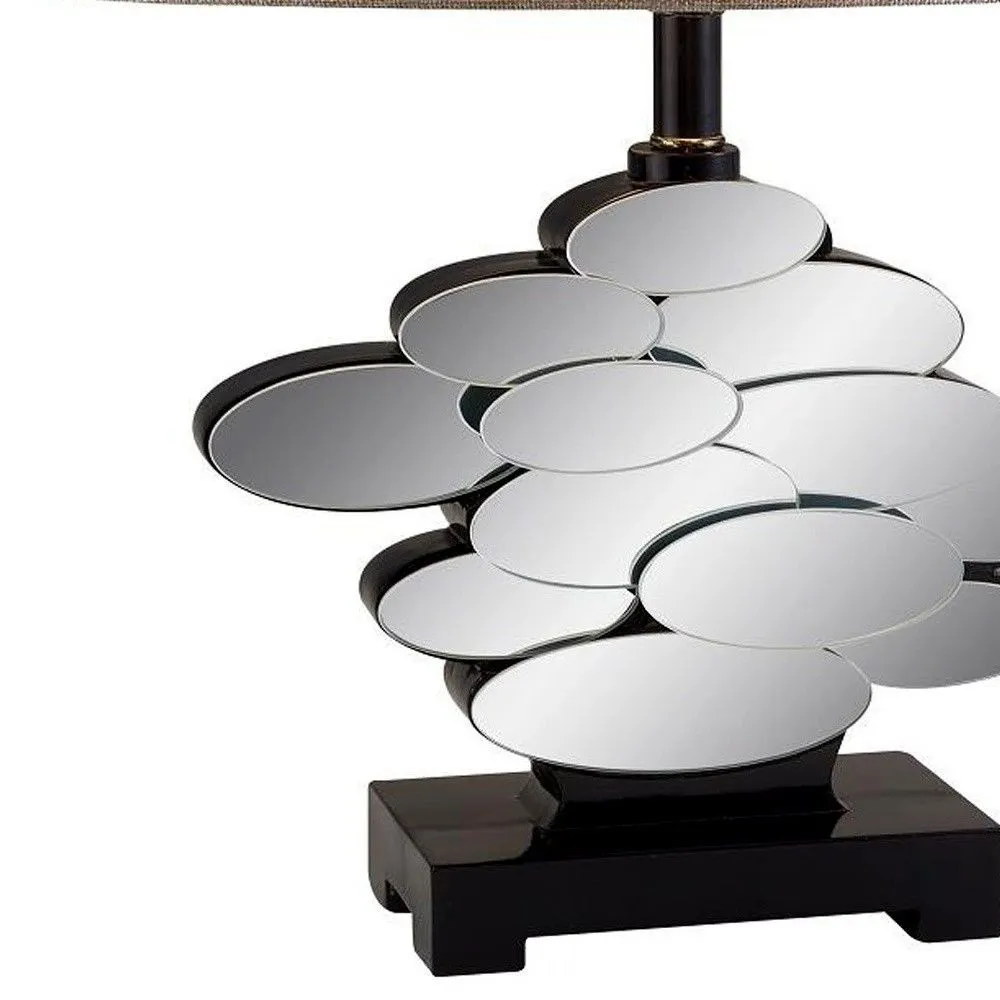 Beautiful Table Lamp With Glass Accents - Bronze / Beige