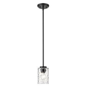 Black Metal and Glass Mini Pendant Hanging Light By Homeroots