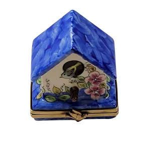 Blue Bird in Birdhouse
