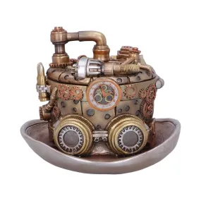 Bronze Silver Cogwork Hatter Box Steampunk Hat Storage