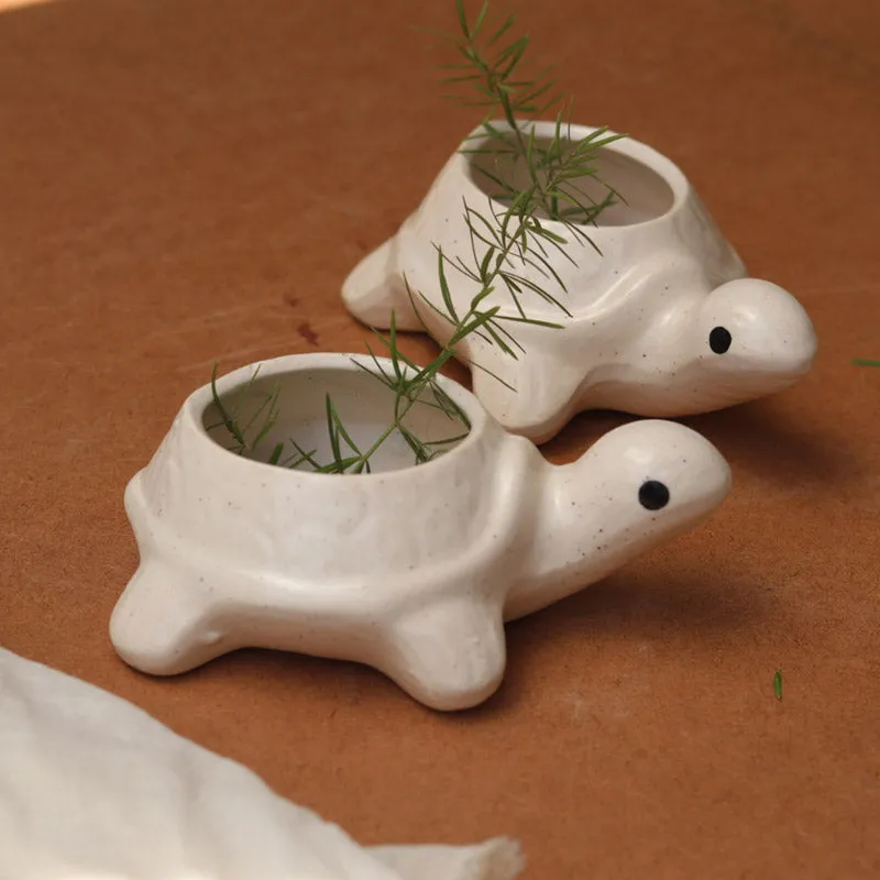 Bunny & Turtle Race Planter - Set Of Two