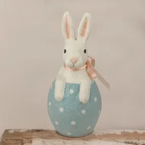 Bunny in Blue Egg Paper Mache