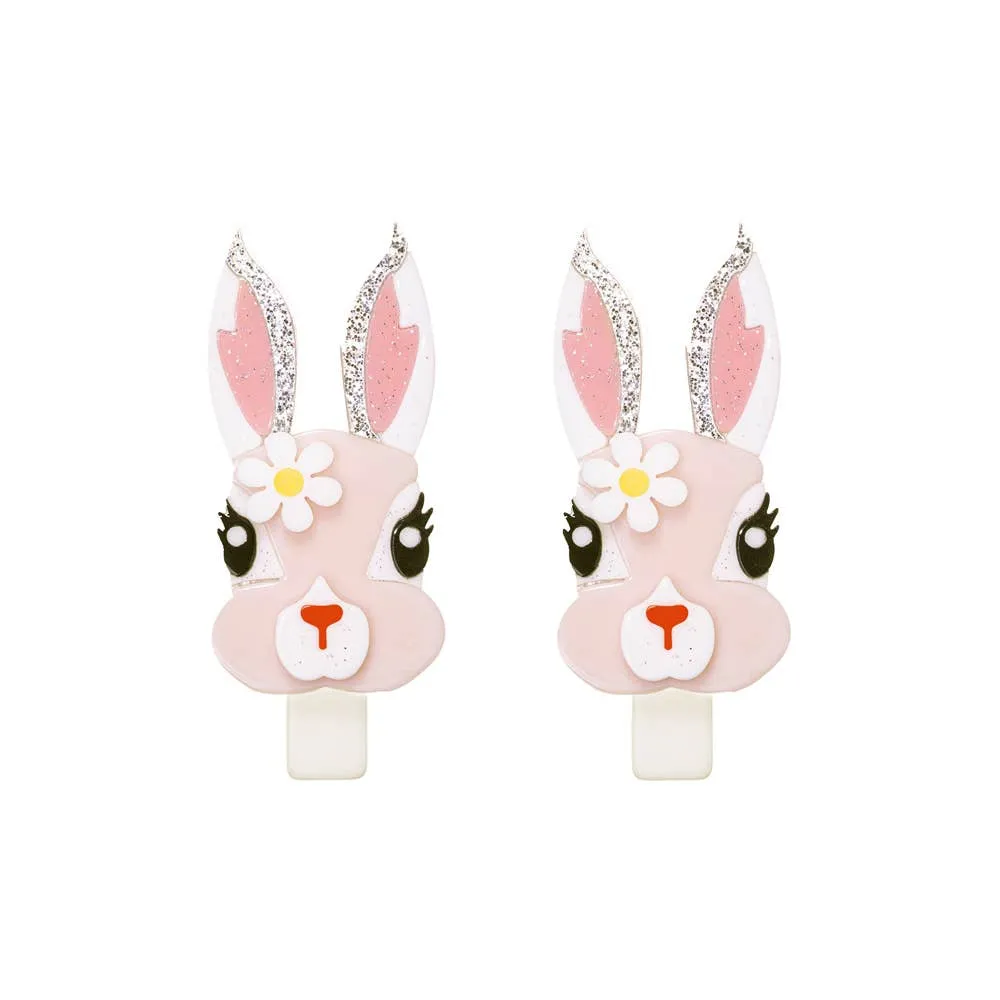 Bunny w/Flower Alligator Clips