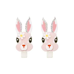 Bunny w/Flower Alligator Clips