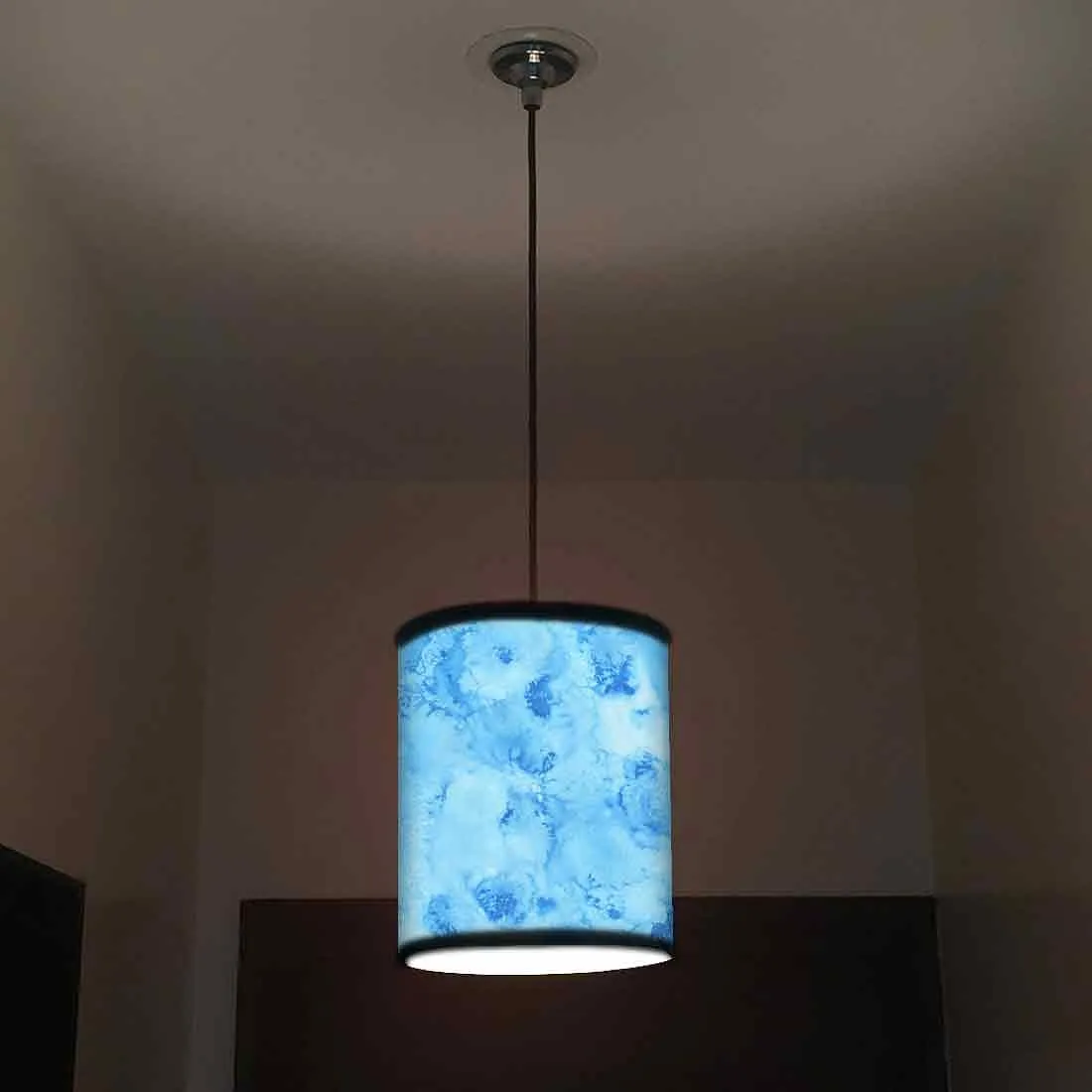 Ceiling Hanging Pendant Lamp Shade - Arctic Space Blue Watercolor