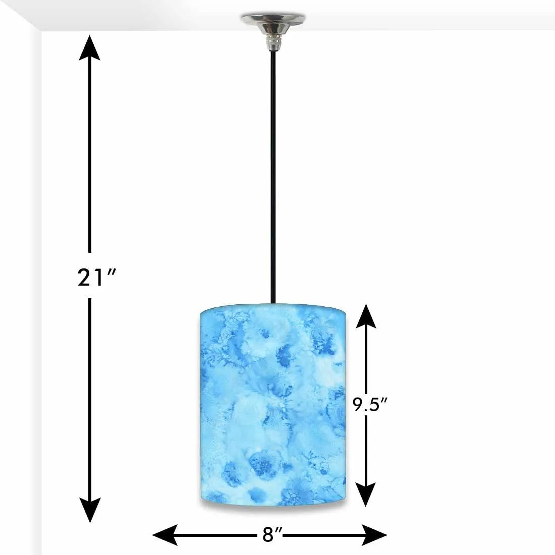 Ceiling Hanging Pendant Lamp Shade - Arctic Space Blue Watercolor