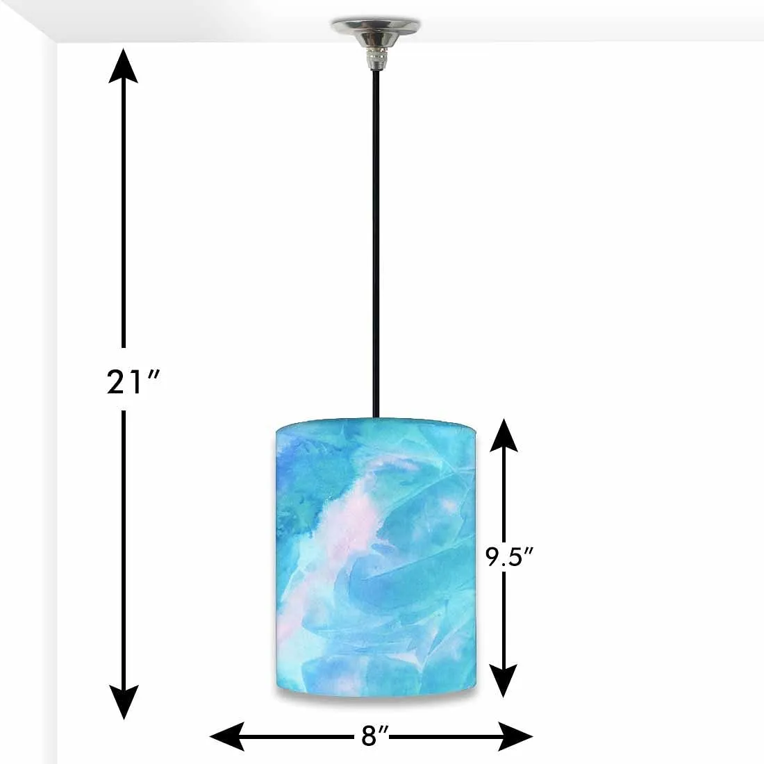 Ceiling Hanging Pendant Lamp Shade - Arctic Space Sky Blue Green Watercolor