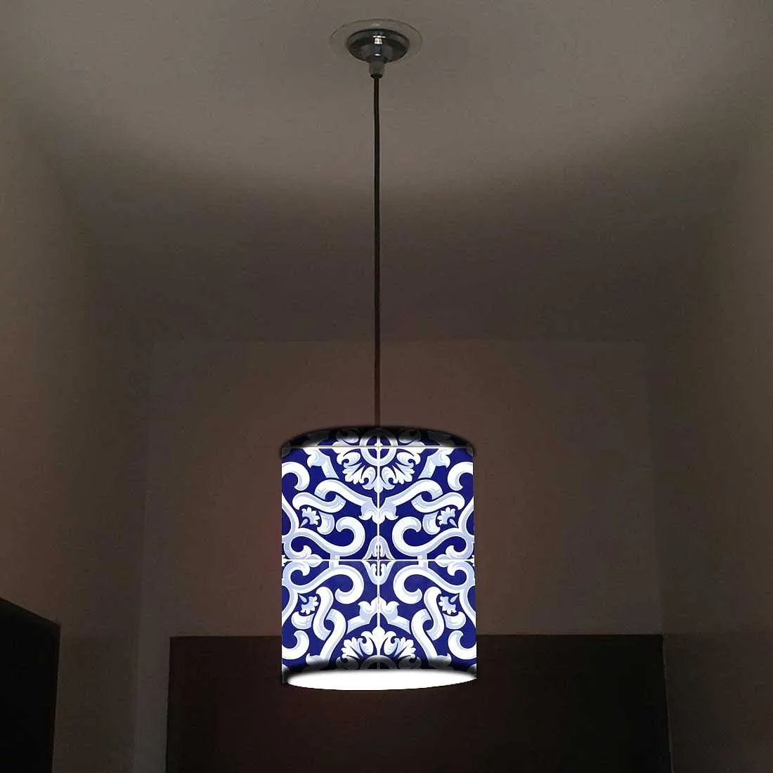 Ceiling Hanging Pendant Lamp Shade - Blue Tiles