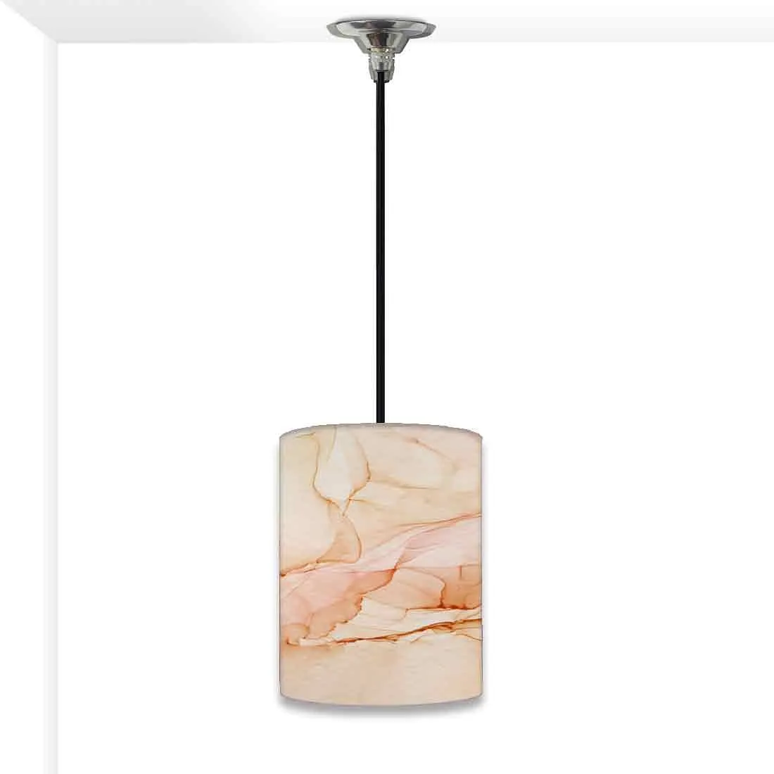 Ceiling Hanging Pendant Lamp Shade - Brown Ink Watercolor