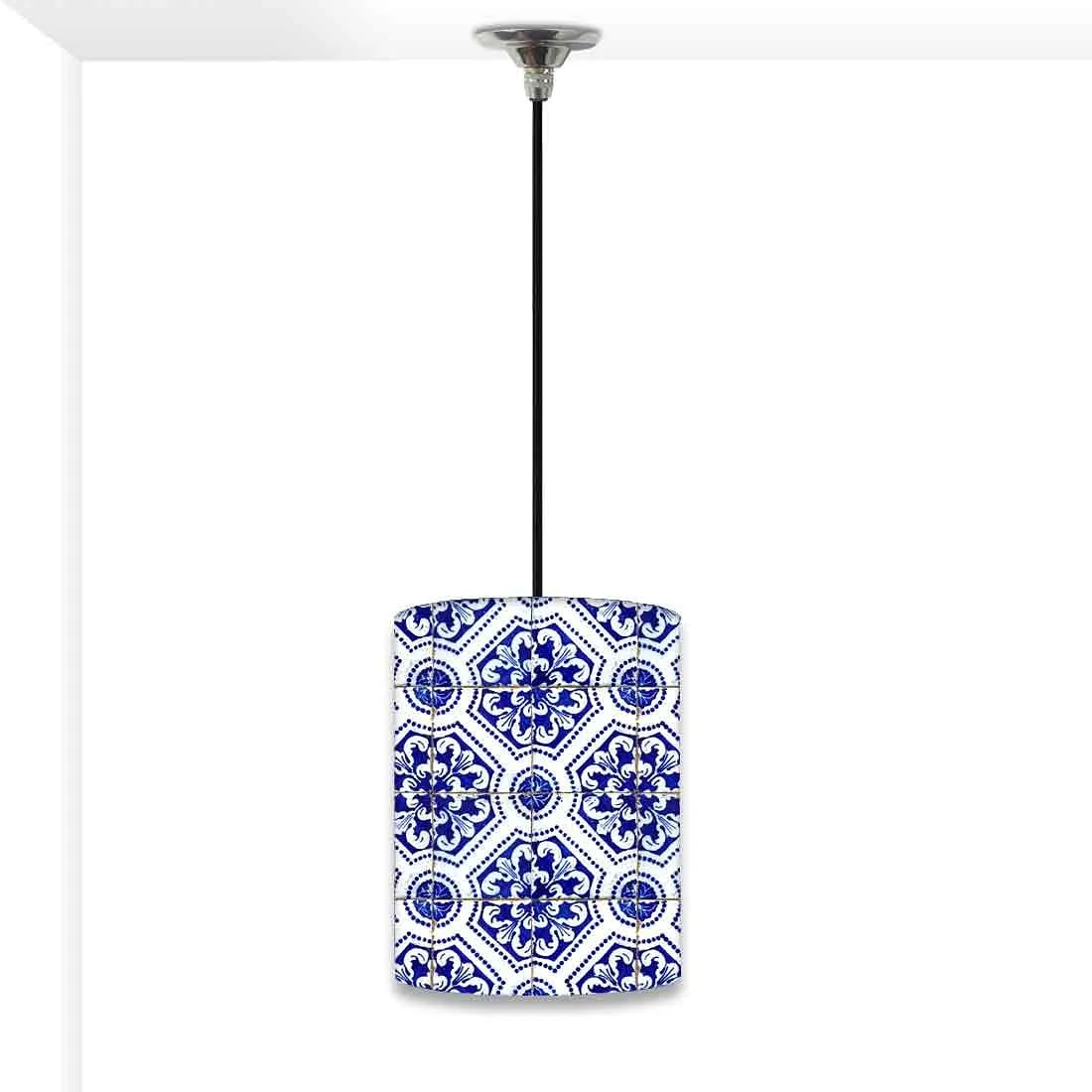 Ceiling Hanging Pendant Lamp Shade - Floral Spanish Tiles Design