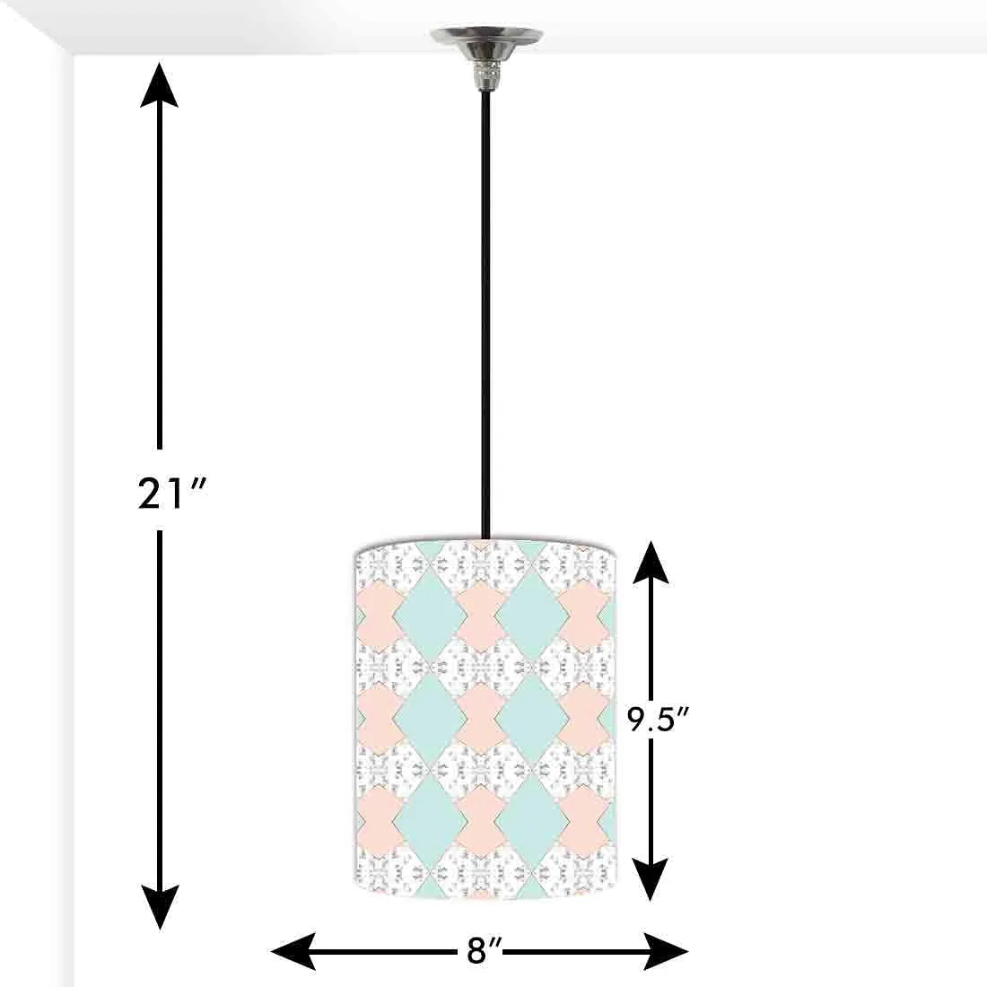 Ceiling Hanging Pendant Lamp Shade - Green Peach Marble Pastle
