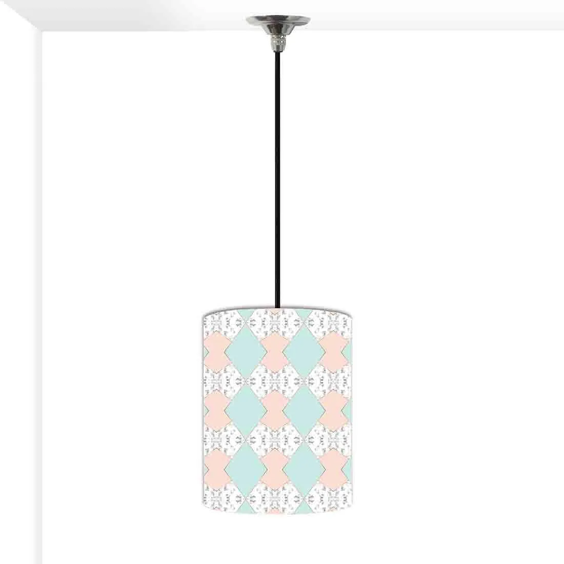 Ceiling Hanging Pendant Lamp Shade - Green Peach Marble Pastle