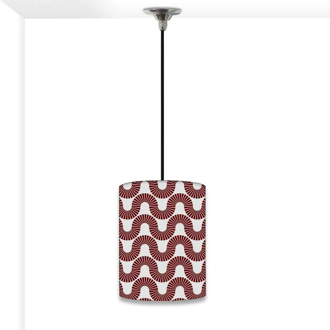 Ceiling Hanging Pendant Lamp Shade - Peach Color Retro Art