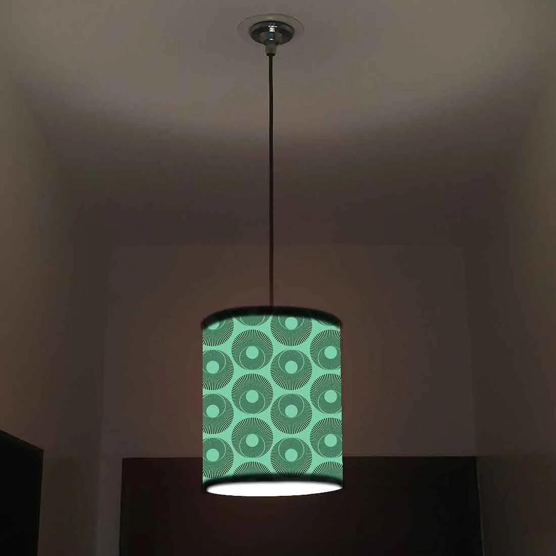 Ceiling Hanging Pendant Lamp Shade - Retro Green Art