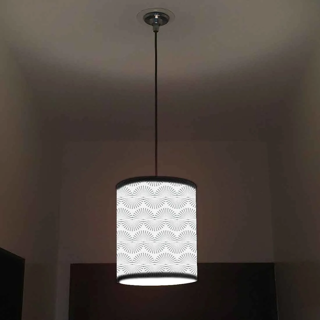 Ceiling Hanging Pendant Lamp Shade - Retro Grey Pattern