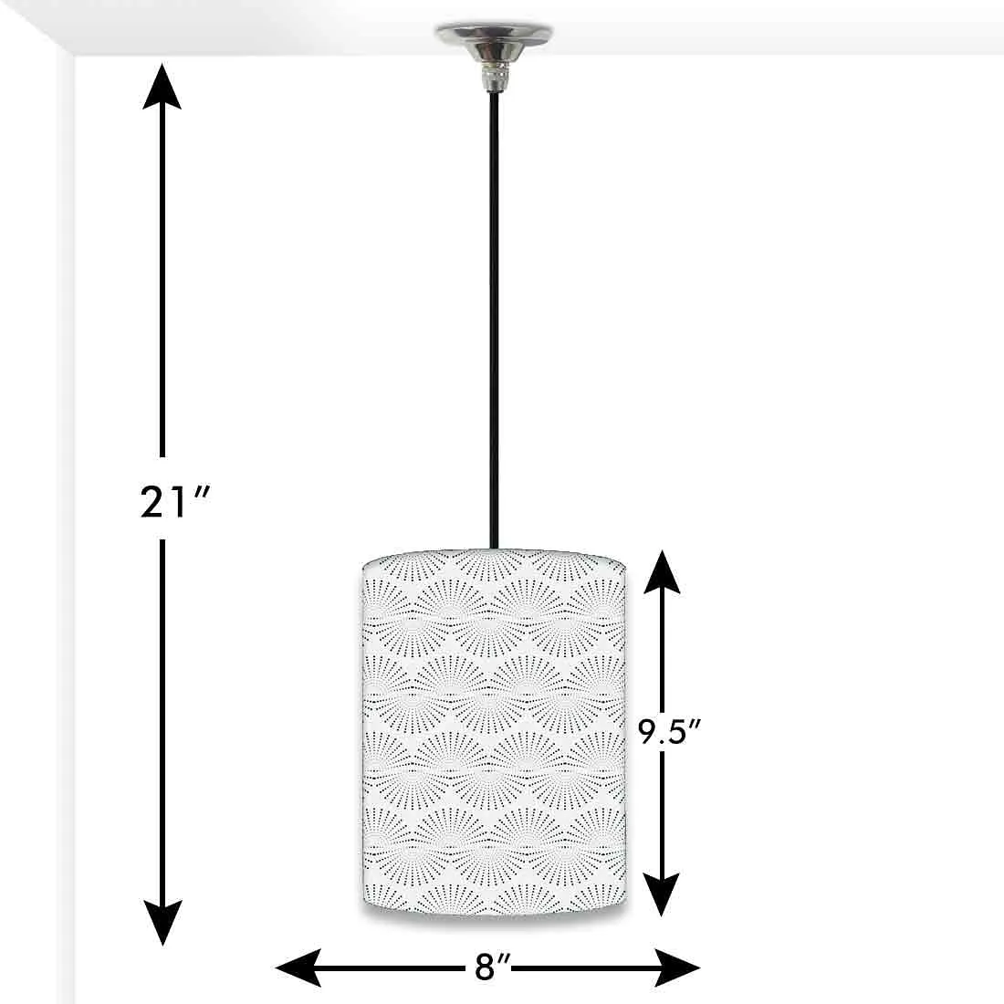 Ceiling Hanging Pendant Lamp Shade - Retro Grey Pattern