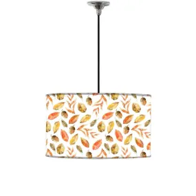 Ceiling Lamp Hanging Drum Lampshade - Orange Leaf