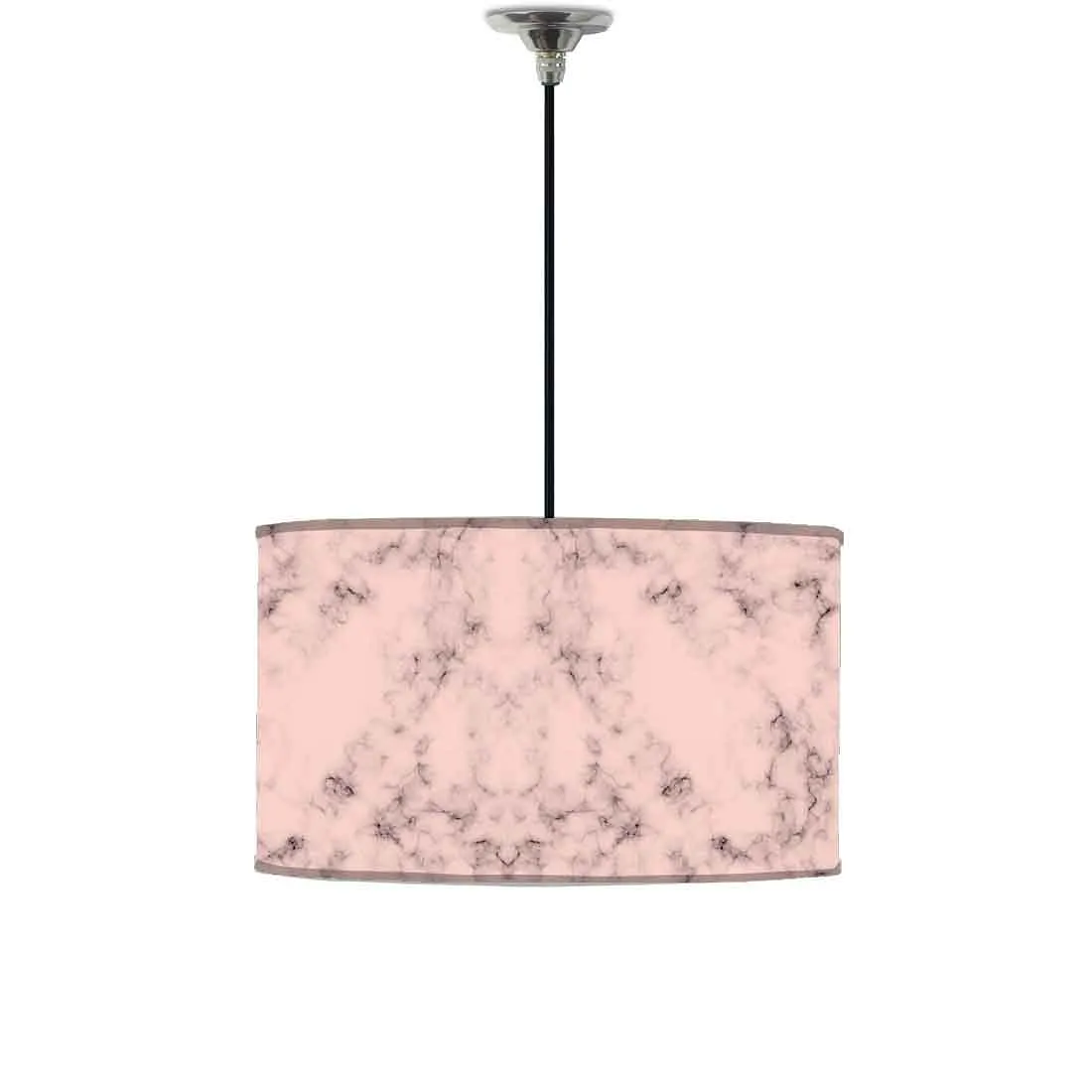 Ceiling Lamp Hanging Drum Lampshade - Peach Color Designer Marble Pastle
