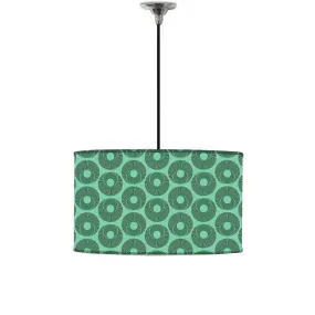 Ceiling Lamp Hanging Drum Lampshade - Retro Green Art