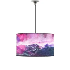 Ceiling Lamp Hanging Drum Lampshade - Space Colorful Watercolor